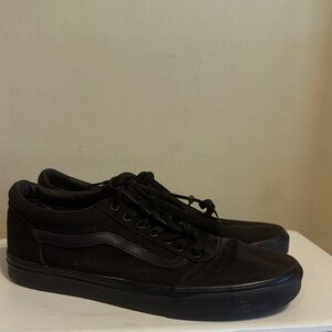 Unisex Black Van's Low Top Lace Up Sneakers Men's Size 11 Off the Wall
